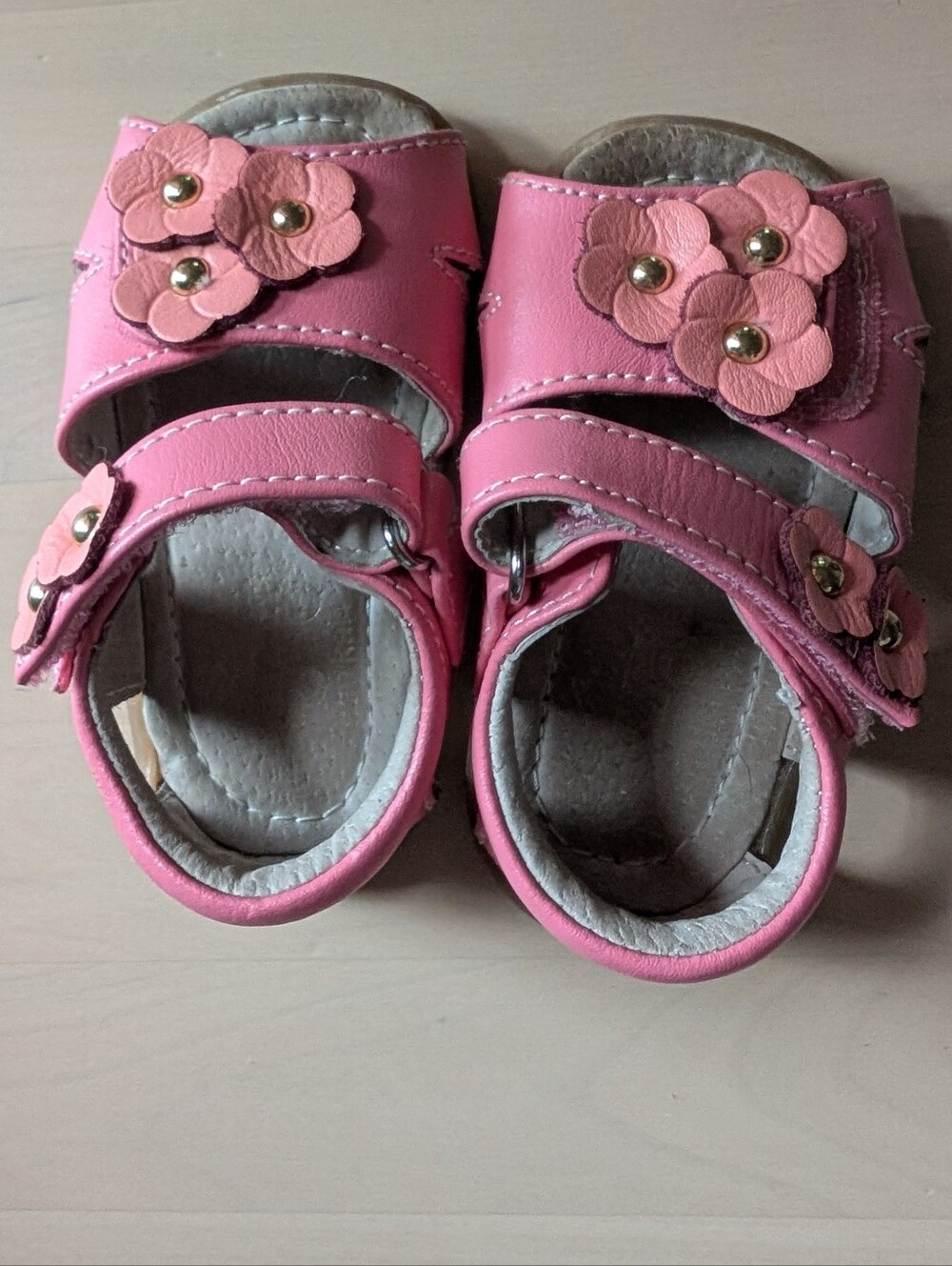See Kai Run Toddler 4 Pink Flower Leather Sandals
